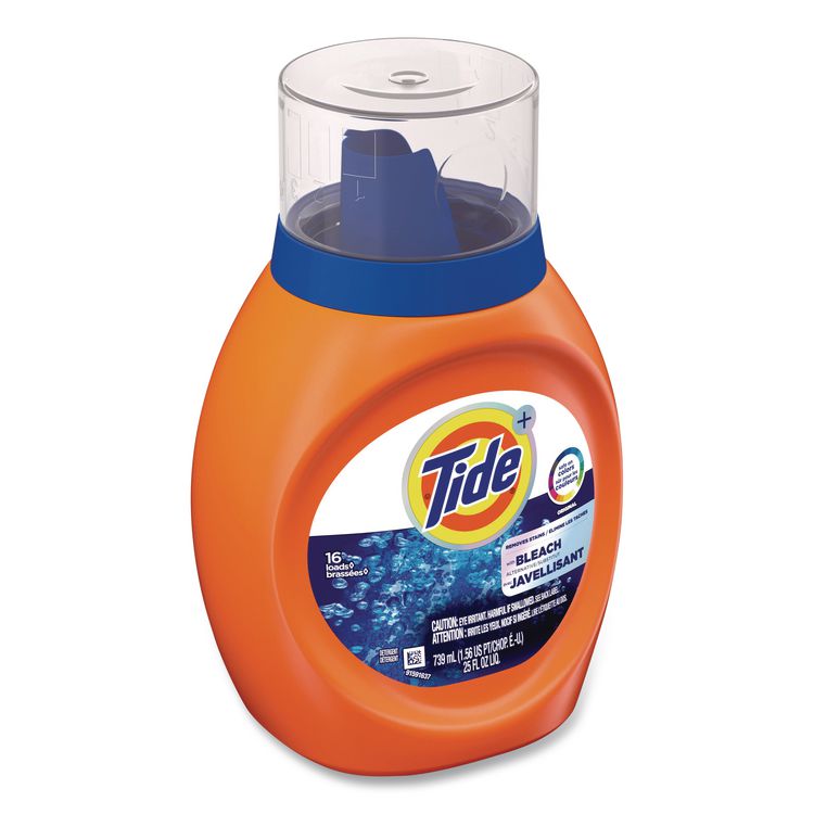 Plus Bleach Alternative Liquid Laundry Detergent, HE Compatible, 16 Loads, Original Scent, 25 oz Bottle, 6/Carton
