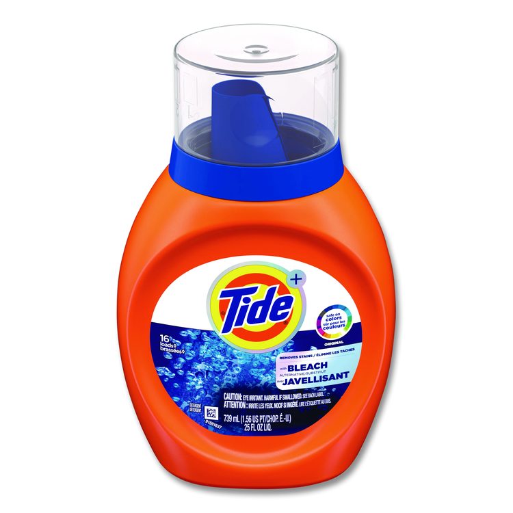 Plus Bleach Alternative Liquid Laundry Detergent, HE Compatible, 16 Loads, Original Scent, 25 oz Bottle, 6/Carton
