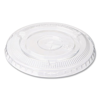 Cold Drink Cup Lids, Fits 9 oz to 12 oz Cold Cups, Plastic, Clear, 100/Sleeve, 10 Sleeves/Carton