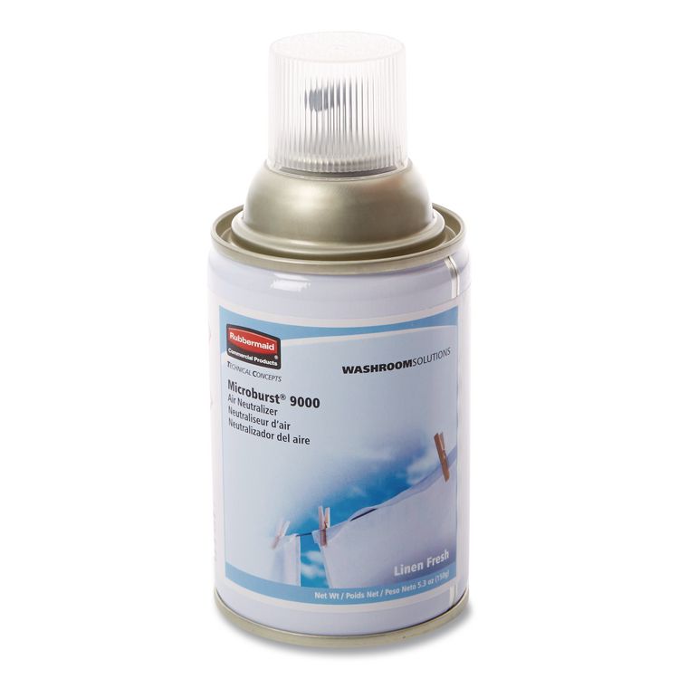 TC Microburst 9000 Air Freshener Refill, Linen Fresh, 5.3 oz Aerosol Spray, 4/Carton