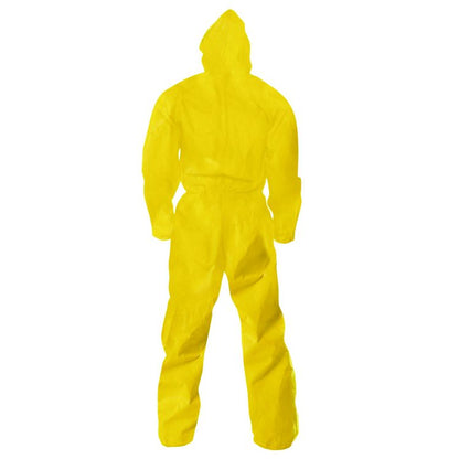 A70 Chemical Spray Protection Coveralls, Elastic Wrists, Ankles, Hood, 2X-Large, Yellow, 12/Carton