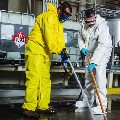 A70 Chemical Spray Protection Coveralls, Elastic Wrists, Ankles, Hood, 2X-Large, Yellow, 12/Carton
