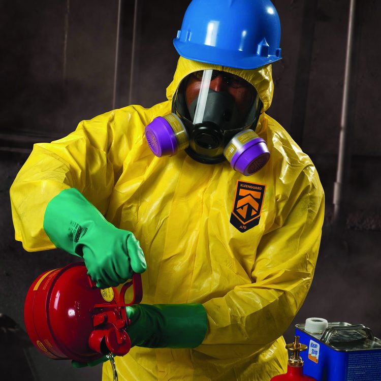 A70 Chemical Spray Protection Coveralls, Elastic Wrists, Ankles, Hood, 3X-Large, Yellow, 12/Carton