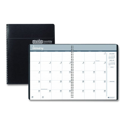 14-Month Recycled Ruled Monthly Planner, 8.75 x 6.78, Black Cover, 14-Month: Dec 2025 to Jan 2027