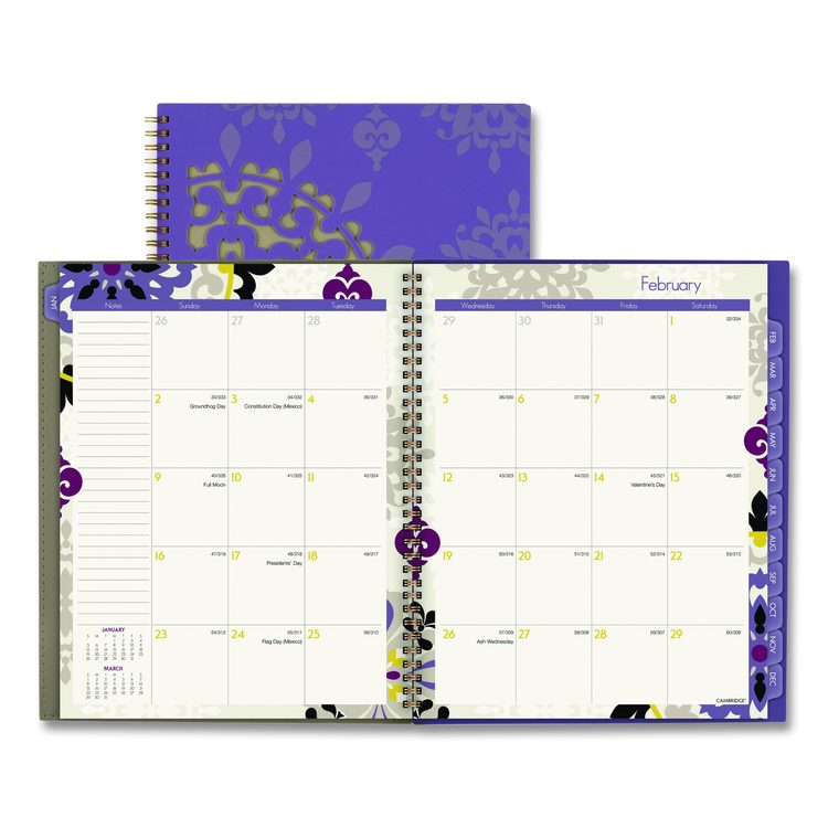 Vienna Weekly/Monthly Appointment Book, Geometric Artwork, 11 x 8.5, Purple/Tan Cover, 12-Month (Jan to Dec): 2026