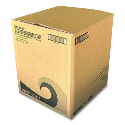 Wrapped Giant Straws, 10.25", Polypropylene, Red, 300/Pack, 4 Packs/Carton