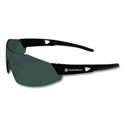 44 Magnum Safety Glasses, Frameless, Black Single Lens, 12/Box