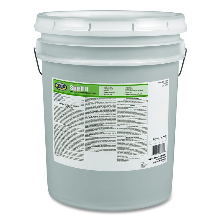 Spirit II Ready-to-Use Detergent Disinfectant, Citrus Scent, 5 gal Pail