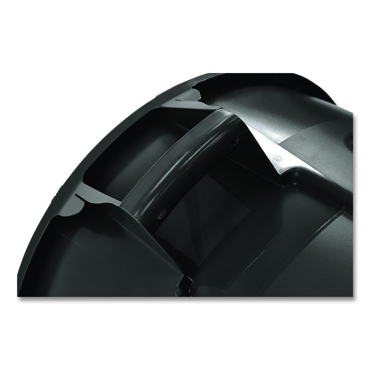Vented Round Brute Container, 44 gal, Plastic, Black