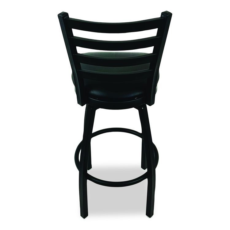 Boggs Series Barstool, Supports Up to 300 lb, 30.5" Seat Height, Black Seat, Black Back, Black Base