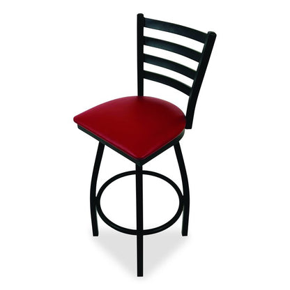 Boggs Series Barstool, Supports Up to 300 lb, 30.5" Seat Height, Burgundy Seat, Black Back, Black Base