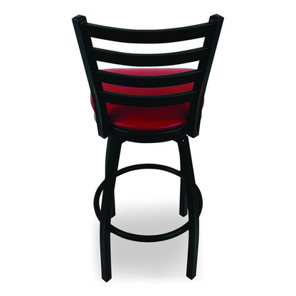 Boggs Series Barstool, Supports Up to 300 lb, 30.5" Seat Height, Burgundy Seat, Black Back, Black Base