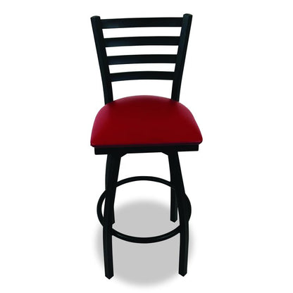 Boggs Series Barstool, Supports Up to 300 lb, 30.5" Seat Height, Burgundy Seat, Black Back, Black Base