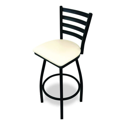 Boggs Series Barstool, Supports Up to 300 lb, 30.5" Seat Height, Cream Seat, Black Back, Black Base