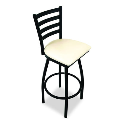 Boggs Series Barstool, Supports Up to 300 lb, 30.5" Seat Height, Cream Seat, Black Back, Black Base