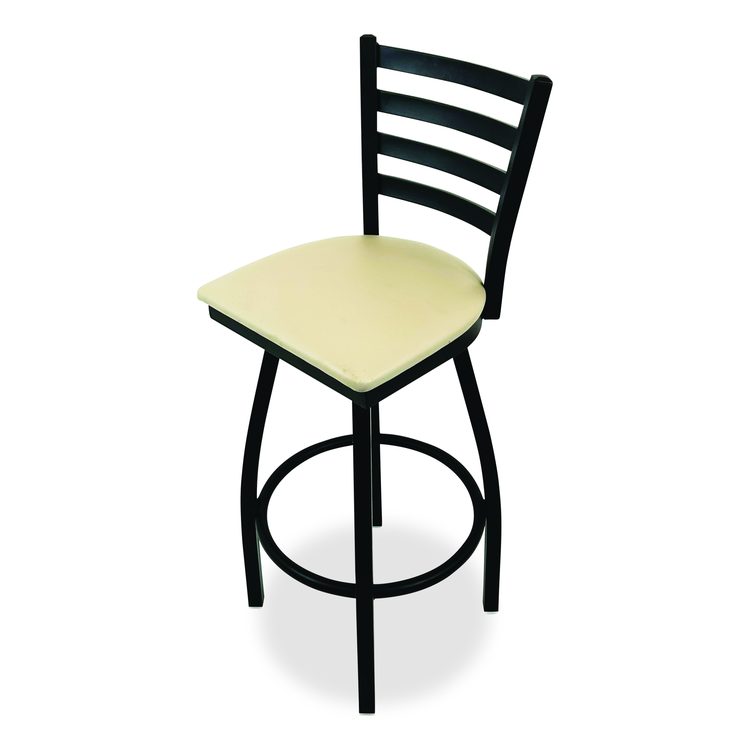Boggs Series Barstool, Supports Up to 300 lb, 30.5" Seat Height, Taupe Seat, Black Back, Black Base