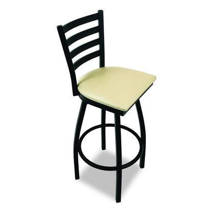 Boggs Series Barstool, Supports Up to 300 lb, 30.5" Seat Height, Taupe Seat, Black Back, Black Base