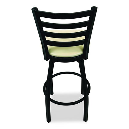 Boggs Series Barstool, Supports Up to 300 lb, 30.5" Seat Height, Taupe Seat, Black Back, Black Base