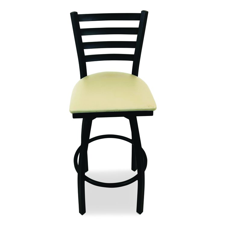 Boggs Series Barstool, Supports Up to 300 lb, 30.5" Seat Height, Taupe Seat, Black Back, Black Base