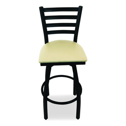 Boggs Series Barstool, Supports Up to 300 lb, 30.5" Seat Height, Taupe Seat, Black Back, Black Base