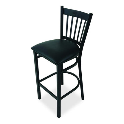 Cobra Series Barstool, Supports Up to 300 lb, 28.5" Seat Height, Black Seat, Black Back, Black Base