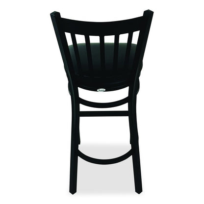 Cobra Series Barstool, Supports Up to 300 lb, 28.5" Seat Height, Black Seat, Black Back, Black Base