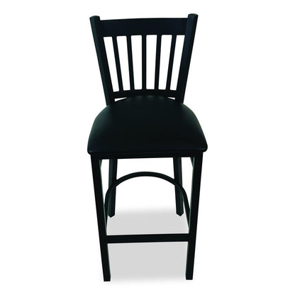 Cobra Series Barstool, Supports Up to 300 lb, 28.5" Seat Height, Black Seat, Black Back, Black Base