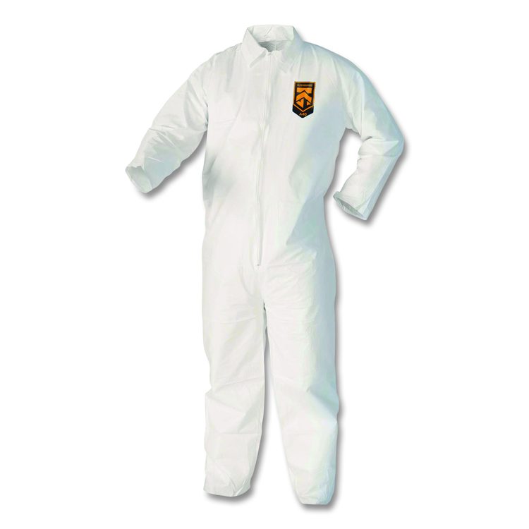 A40 Zipper Front Liquid and Particle Protection Coveralls, 3X-Large, White, 25/Carton