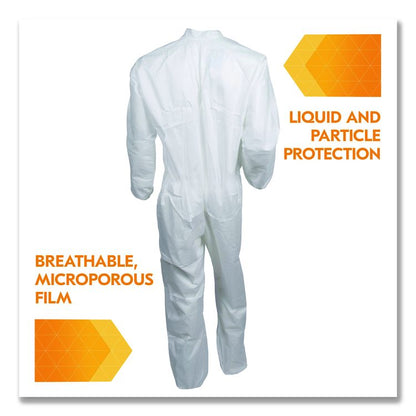 A30 Breathable Splash and Particle Protection Coveralls, 3X-Large, White, 21/Carton