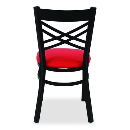 X Series Chair, Supports Up to 300 lb, 18" Seat Height, Red Seat, Black Back, Black Base