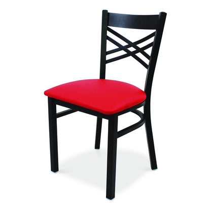 X Series Chair, Supports Up to 300 lb, 18" Seat Height, Red Seat, Black Back, Black Base