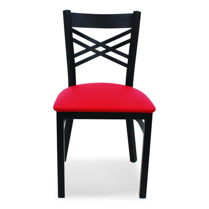 X Series Chair, Supports Up to 300 lb, 18" Seat Height, Red Seat, Black Back, Black Base