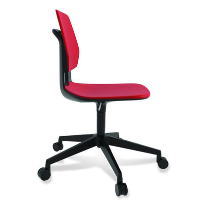 Commute Task Chair, Supports Up to 275 lbs, 18.25" to 22.25" Seat Height, Red Seat, Red Back, Black Base