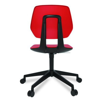 Commute Task Chair, Supports Up to 275 lbs, 18.25" to 22.25" Seat Height, Red Seat, Red Back, Black Base