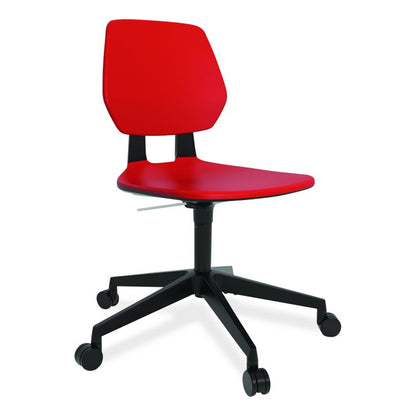 Commute Task Chair, Supports Up to 275 lbs, 18.25" to 22.25" Seat Height, Red Seat, Red Back, Black Base