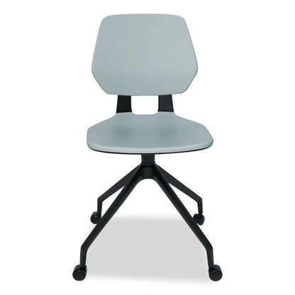 Commute Guest Chair, Supports Up to 275 lbs, 19" Seat Height, Gray Seat, Gray Back, Black Base