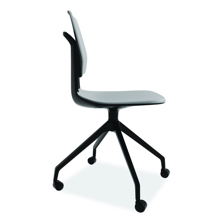 Commute Guest Chair, Supports Up to 275 lbs, 19" Seat Height, Gray Seat, Gray Back, Black Base