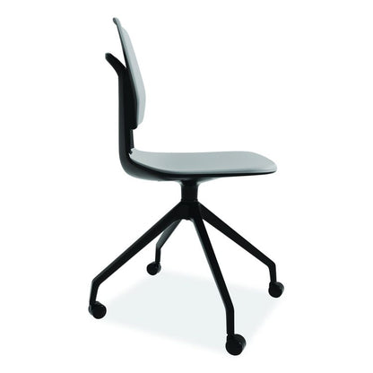 Commute Guest Chair, Supports Up to 275 lbs, 19" Seat Height, Gray Seat, Gray Back, Black Base