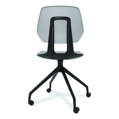 Commute Guest Chair, Supports Up to 275 lbs, 19" Seat Height, Gray Seat, Gray Back, Black Base