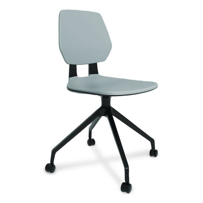 Commute Guest Chair, Supports Up to 275 lbs, 19" Seat Height, Gray Seat, Gray Back, Black Base