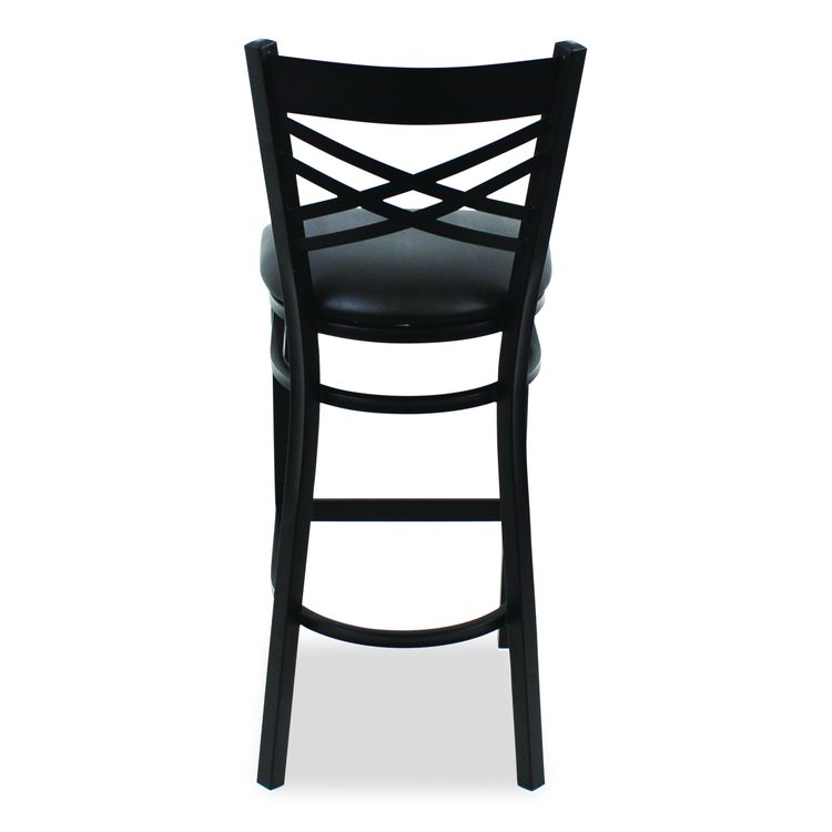 X Series Barstool, Supports Up to 300 lb, 29.5" Seat Height, Black Seat, Black Back, Black Base