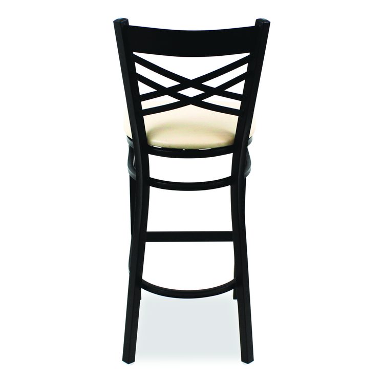 X Series Barstool, Supports Up to 300 lb, 29.5" Seat Height, Cream Seat, Black Back, Black Base