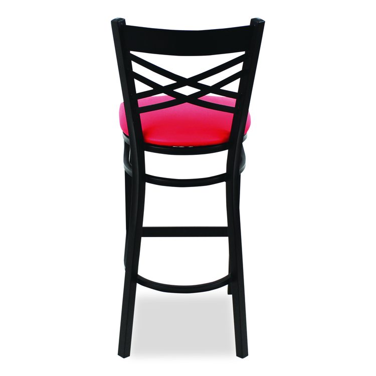 X Series Barstool, Supports Up to 300 lb, 29.5" Seat Height, Red Seat, Black Back, Black Base