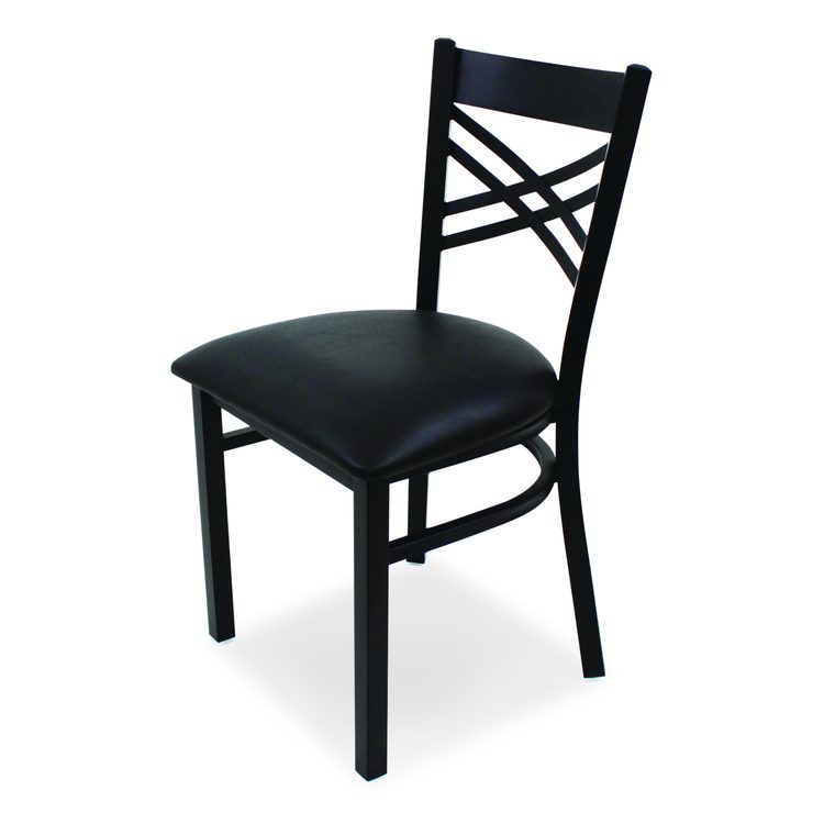 X Series Chair, Supports Up to 300 lb, 18" Seat Height, Black Seat, Black Back, Black Base