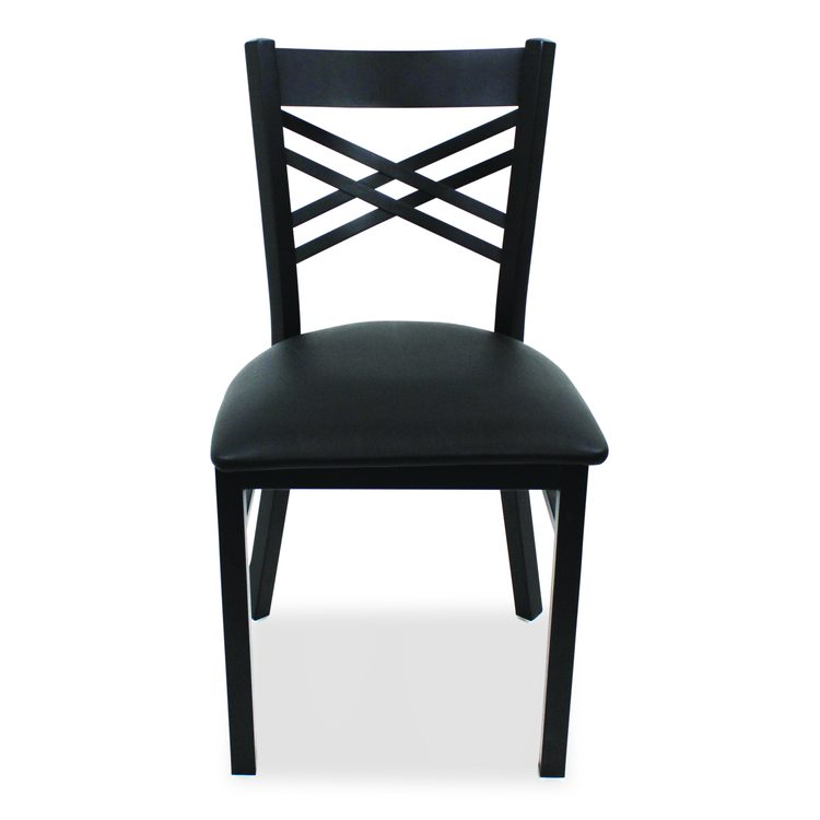 X Series Chair, Supports Up to 300 lb, 18" Seat Height, Black Seat, Black Back, Black Base