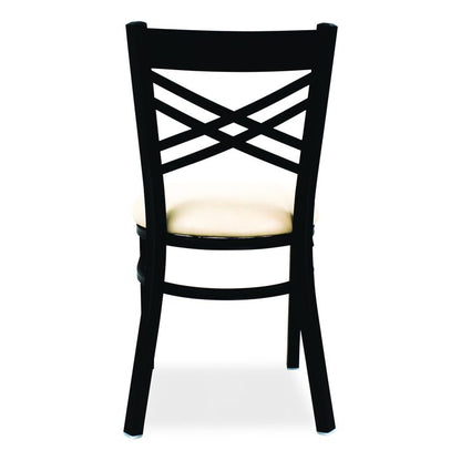 X Series Chair, Supports Up to 300 lb, 18" Seat Height, Cream Seat, Black Back, Black Base