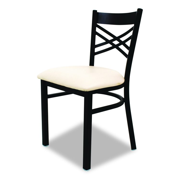 X Series Chair, Supports Up to 300 lb, 18" Seat Height, Cream Seat, Black Back, Black Base