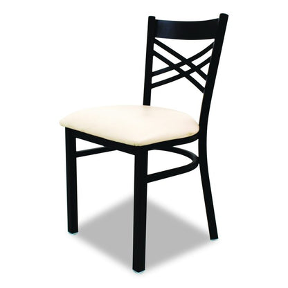 X Series Chair, Supports Up to 300 lb, 18" Seat Height, Cream Seat, Black Back, Black Base