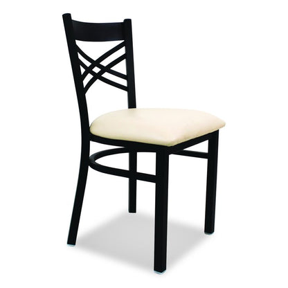 X Series Chair, Supports Up to 300 lb, 18" Seat Height, Cream Seat, Black Back, Black Base