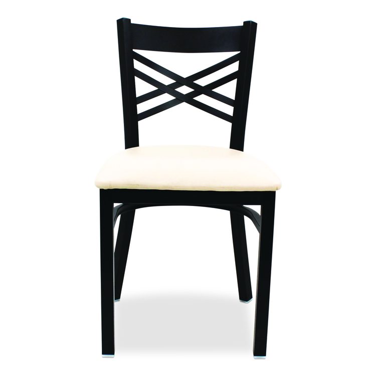 X Series Chair, Supports Up to 300 lb, 18" Seat Height, Cream Seat, Black Back, Black Base